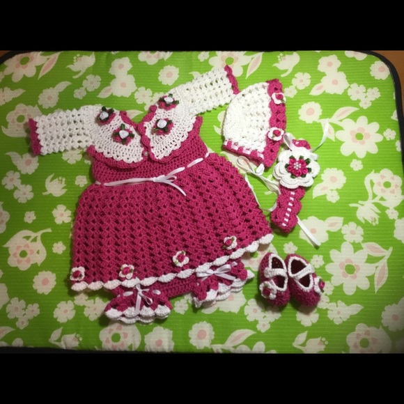 6 Piece Crochet Baby set - Picture 2 of 2